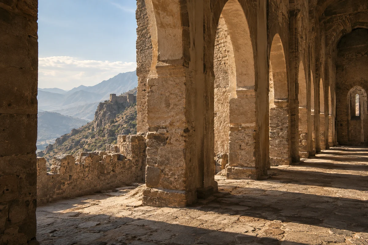 Algeria: an imagined spatial interpretation of fortified ruins & repeated prayer bays.