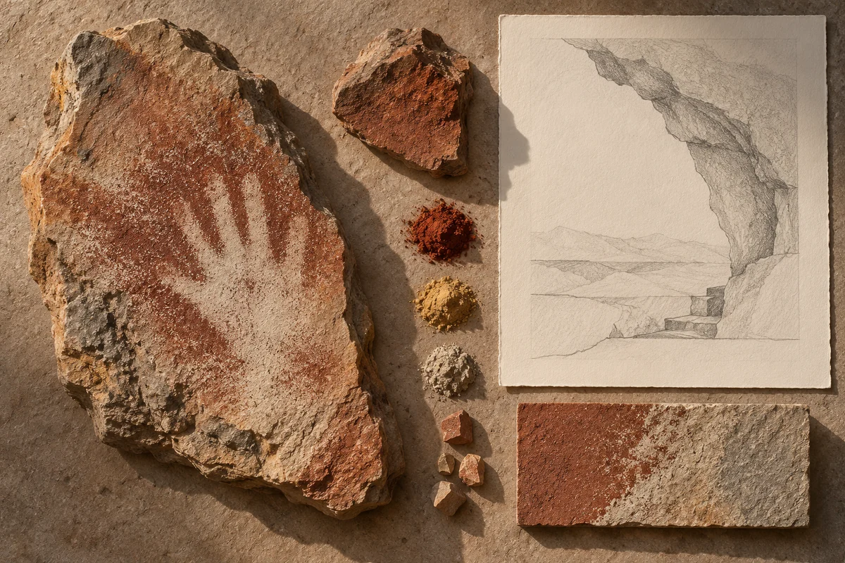 Argentina: a tabletop material and section study exploring pigment, rock & negative space.