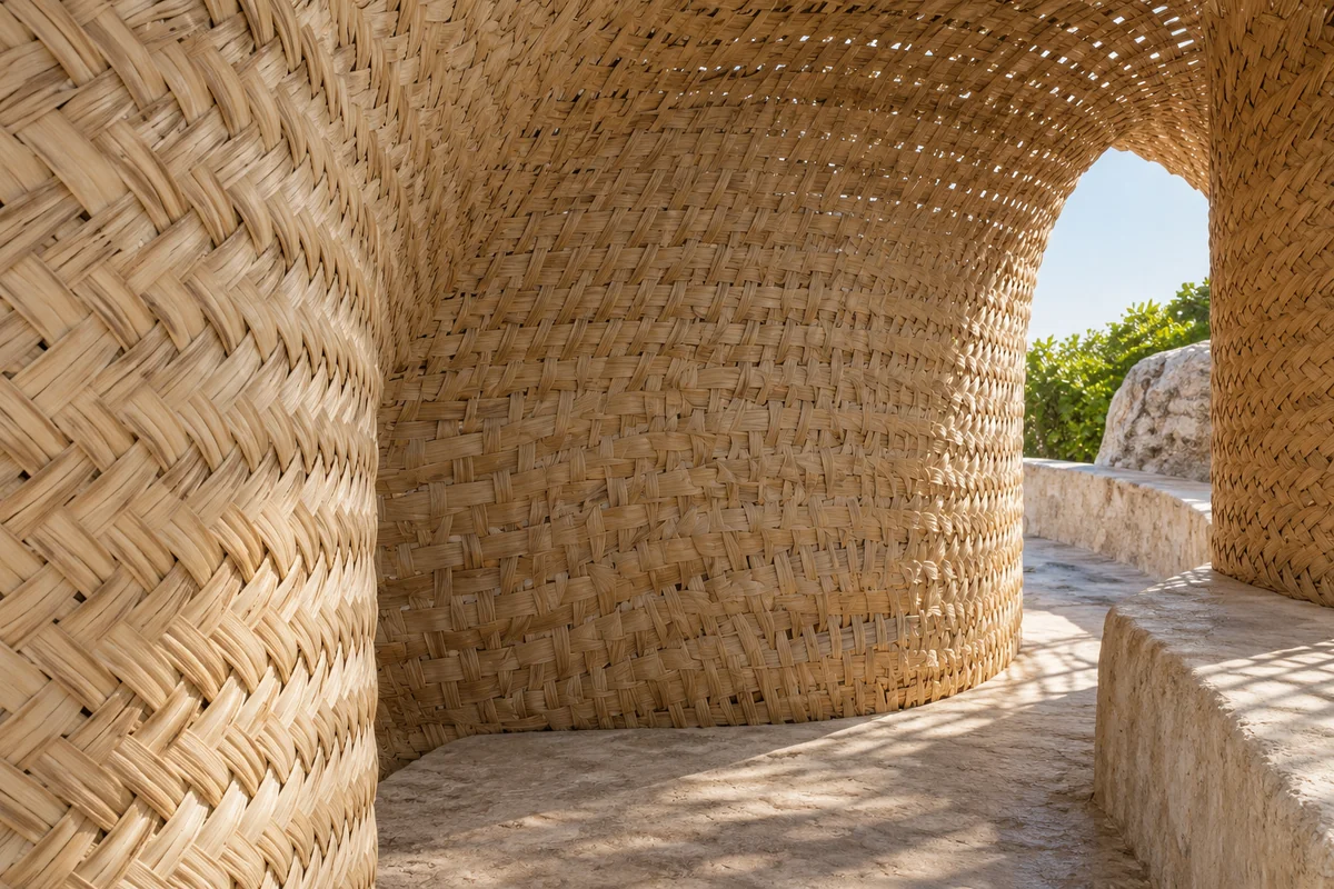 Bahamas: an imagined spatial interpretation of plaited straw & woven volume.