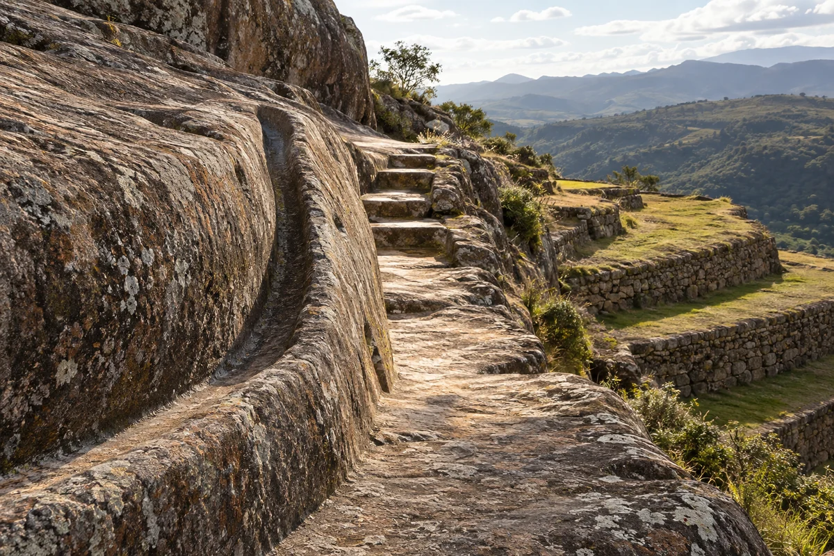 Bolivia: an imagined spatial interpretation of carved rock & settlement terraces.
