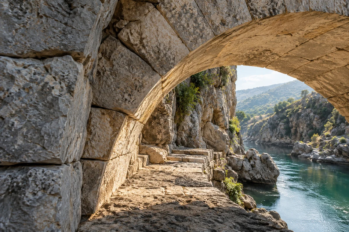 Bosnia and Herzegovina: an imagined spatial interpretation of stone arches & the work of rebuilding.