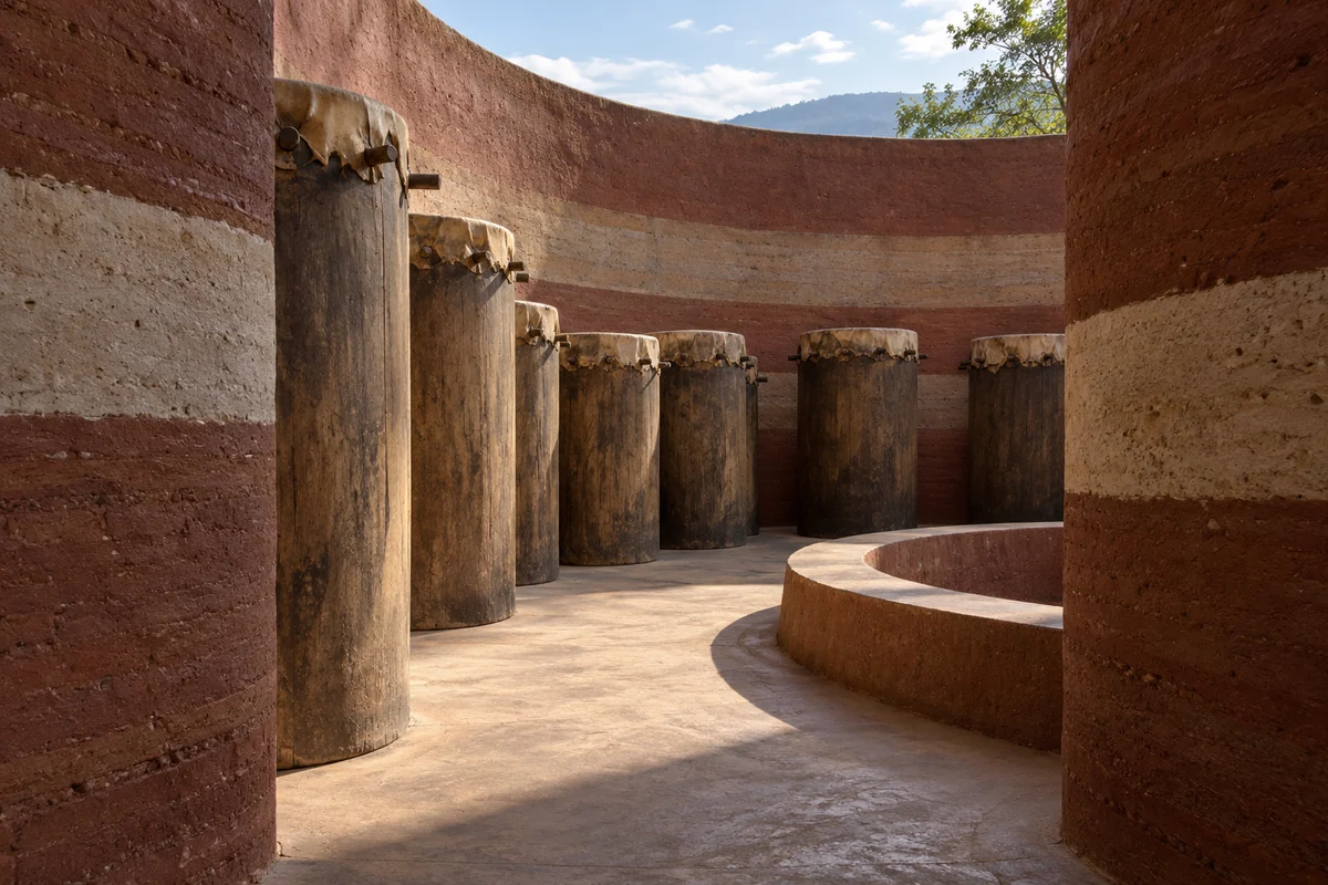 Burundi: an imagined spatial interpretation of drum making & collective rhythm.