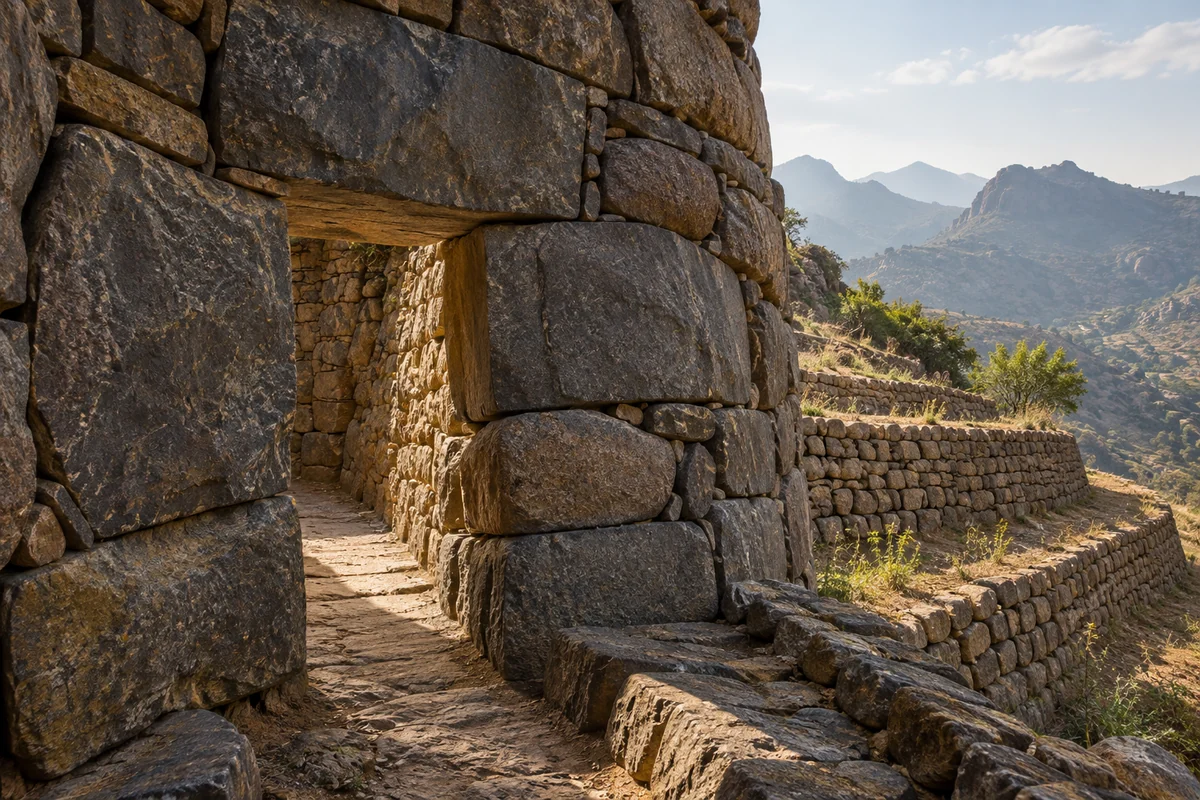Cameroon: an imagined spatial interpretation of dry-stone structures & terraced slopes.