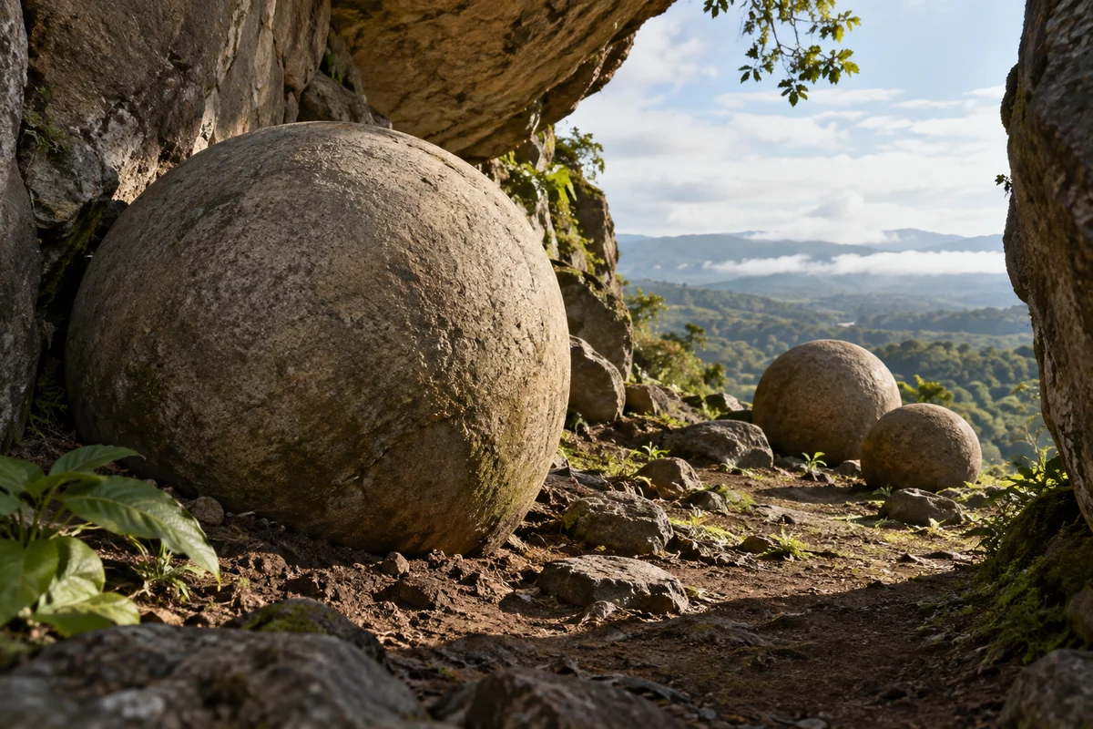 Costa Rica: an imagined spatial interpretation of stone spheres & archaeological placement.