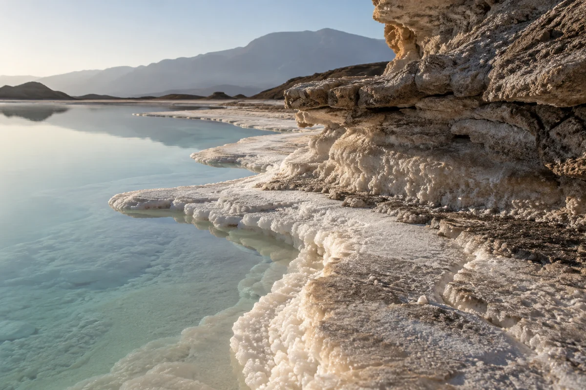 Djibouti: an imagined spatial interpretation of salt-water edges & mineral crusts.