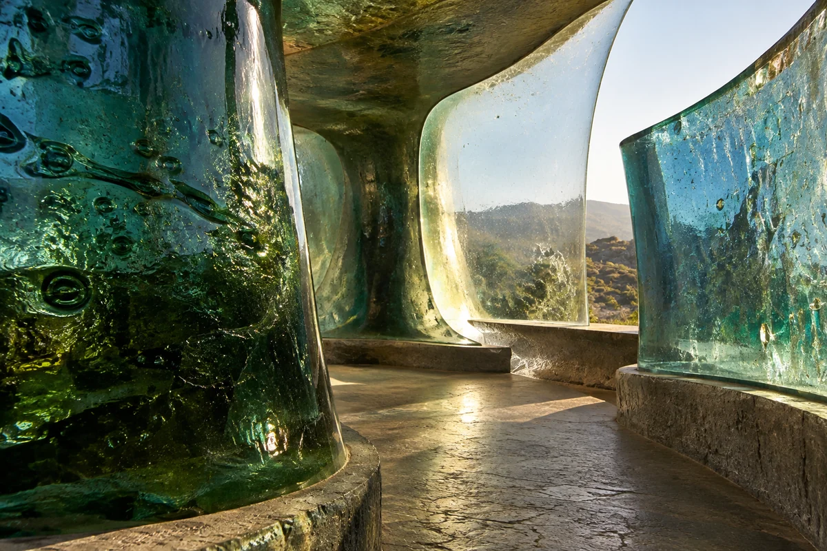 Eswatini: an imagined spatial interpretation of recycled bottle glass & blown form.