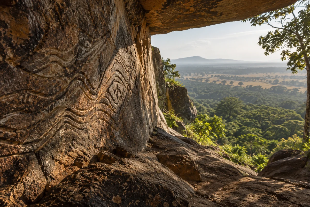 Gabon: an imagined spatial interpretation of forest edges & engraved landscapes.