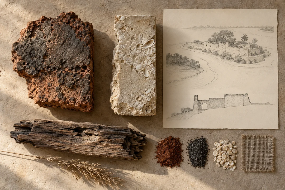 Gambia: a tabletop material and section study exploring river sites & histories of enslavement.