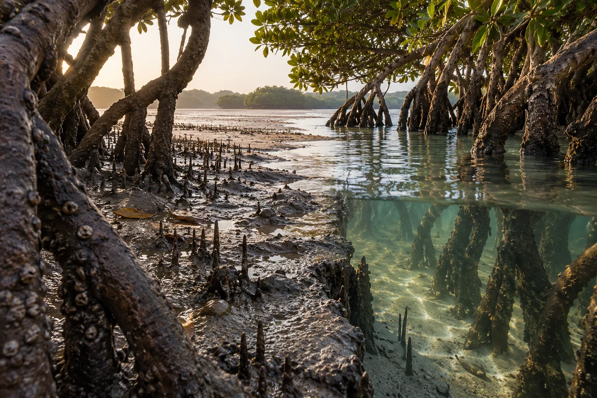 Guinea-Bissau: an imagined spatial interpretation of mangroves, mudflats & tidal margins.