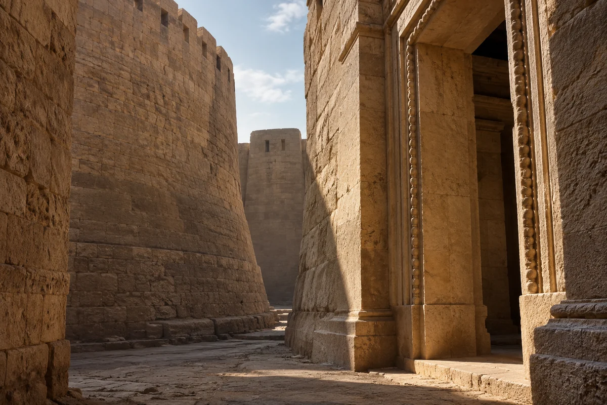 Iraq: an imagined spatial interpretation of fortified walls & temple ensembles.