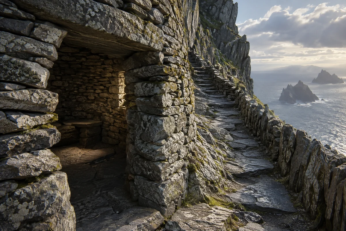 Ireland: an imagined spatial interpretation of island rock & monastic enclosure.