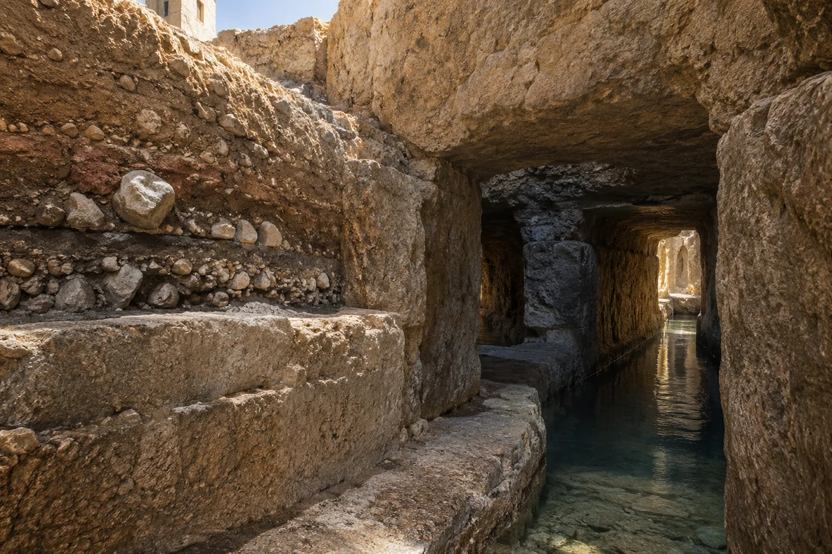 Israel: an imagined spatial interpretation of settlement mounds & water passages.