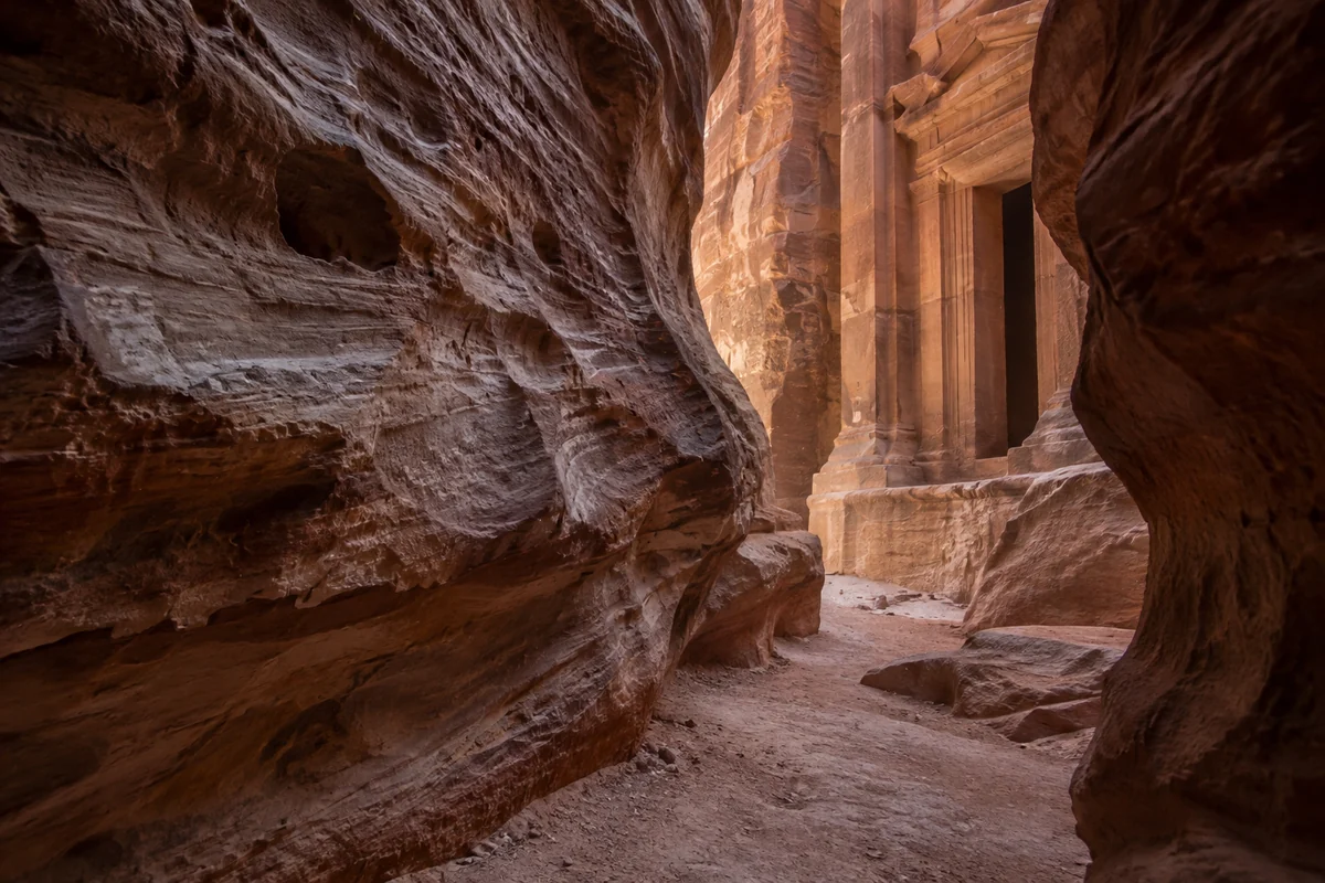 Jordan: an imagined spatial interpretation of carved sandstone & narrow passages.