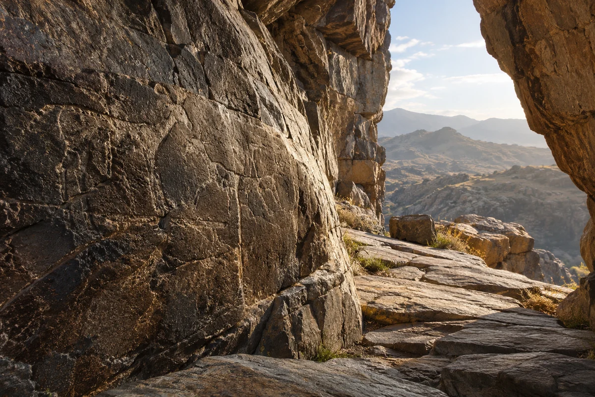 Kazakhstan: an imagined spatial interpretation of engraved rock & layered landscapes.