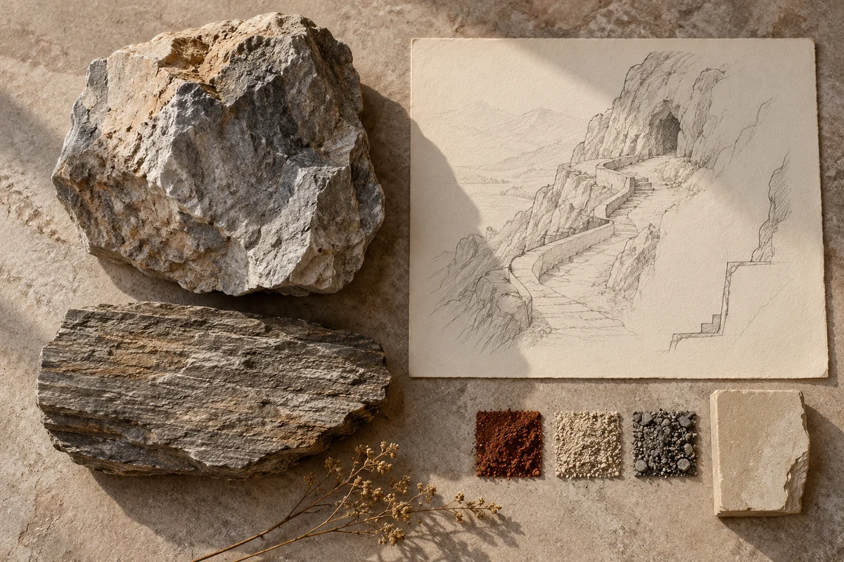 Kyrgyzstan: a tabletop material and section study exploring sacred slopes & connected footpaths.