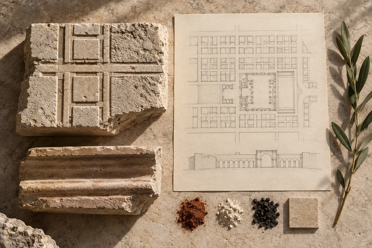 Lebanon: a tabletop material and section study exploring regular streets & umayyad planning.