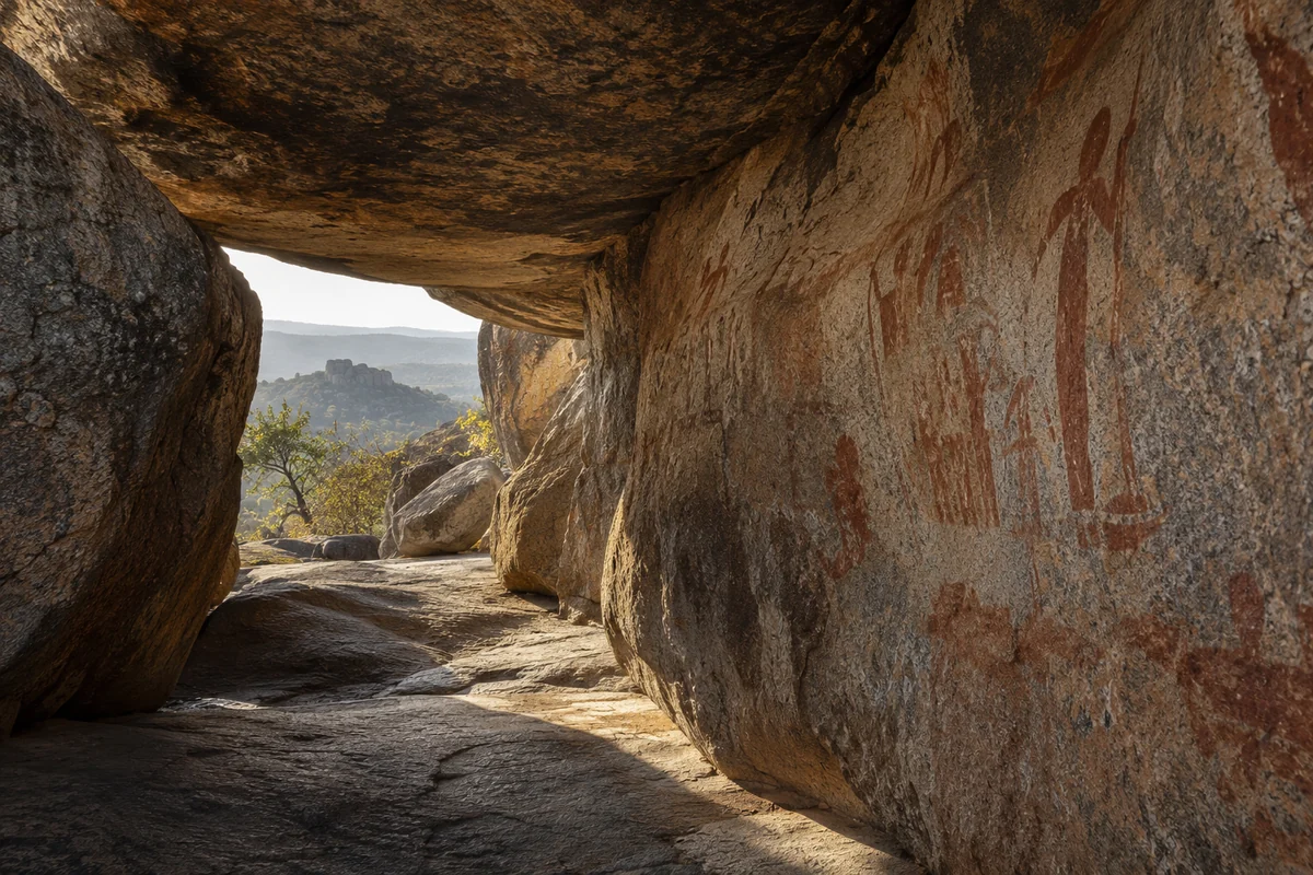 Malawi: an imagined spatial interpretation of granite shelters & painted histories.