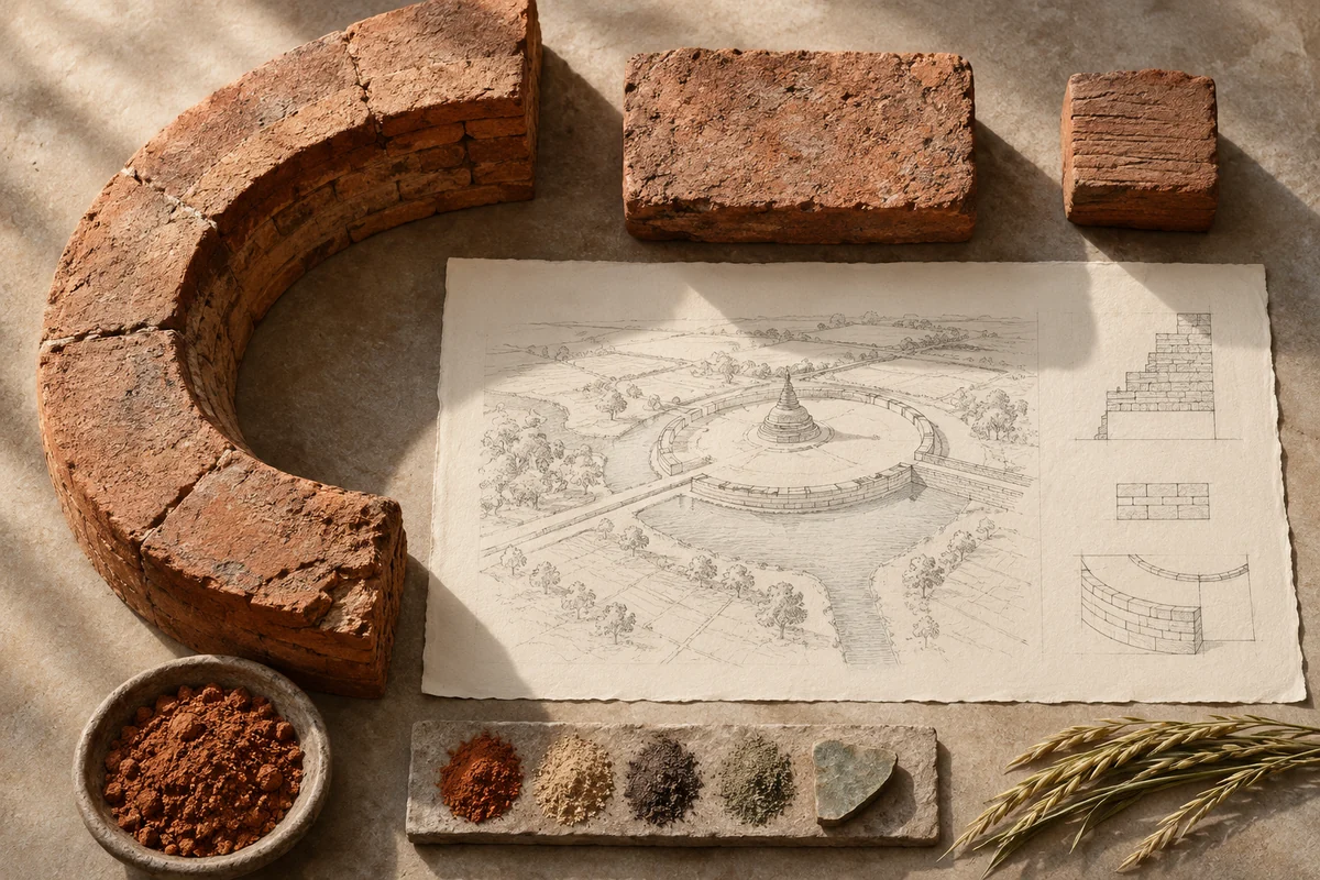 Myanmar: a tabletop material and section study exploring brick stupas & water-managed cities.