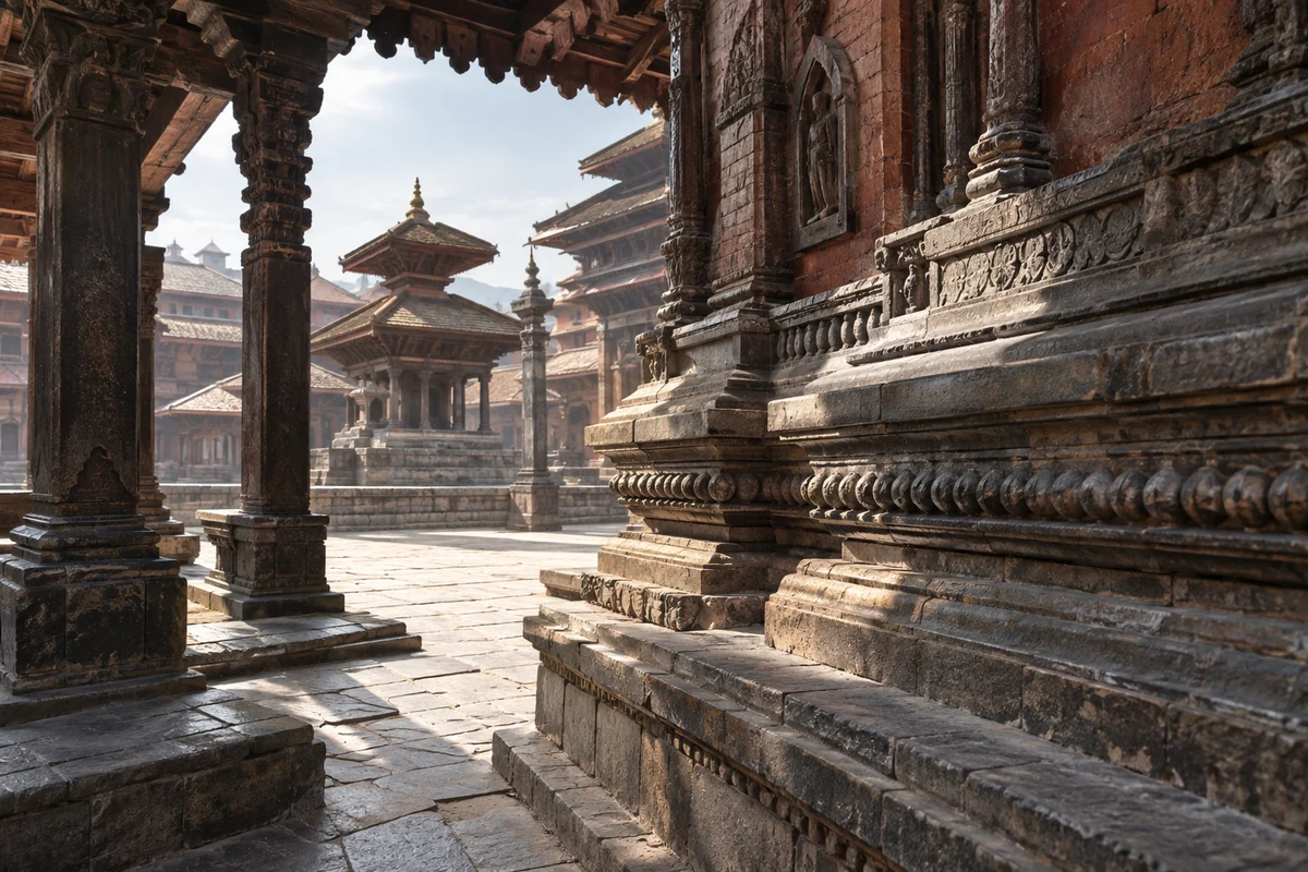 Nepal: an imagined spatial interpretation of durbar squares & sacred ensembles.