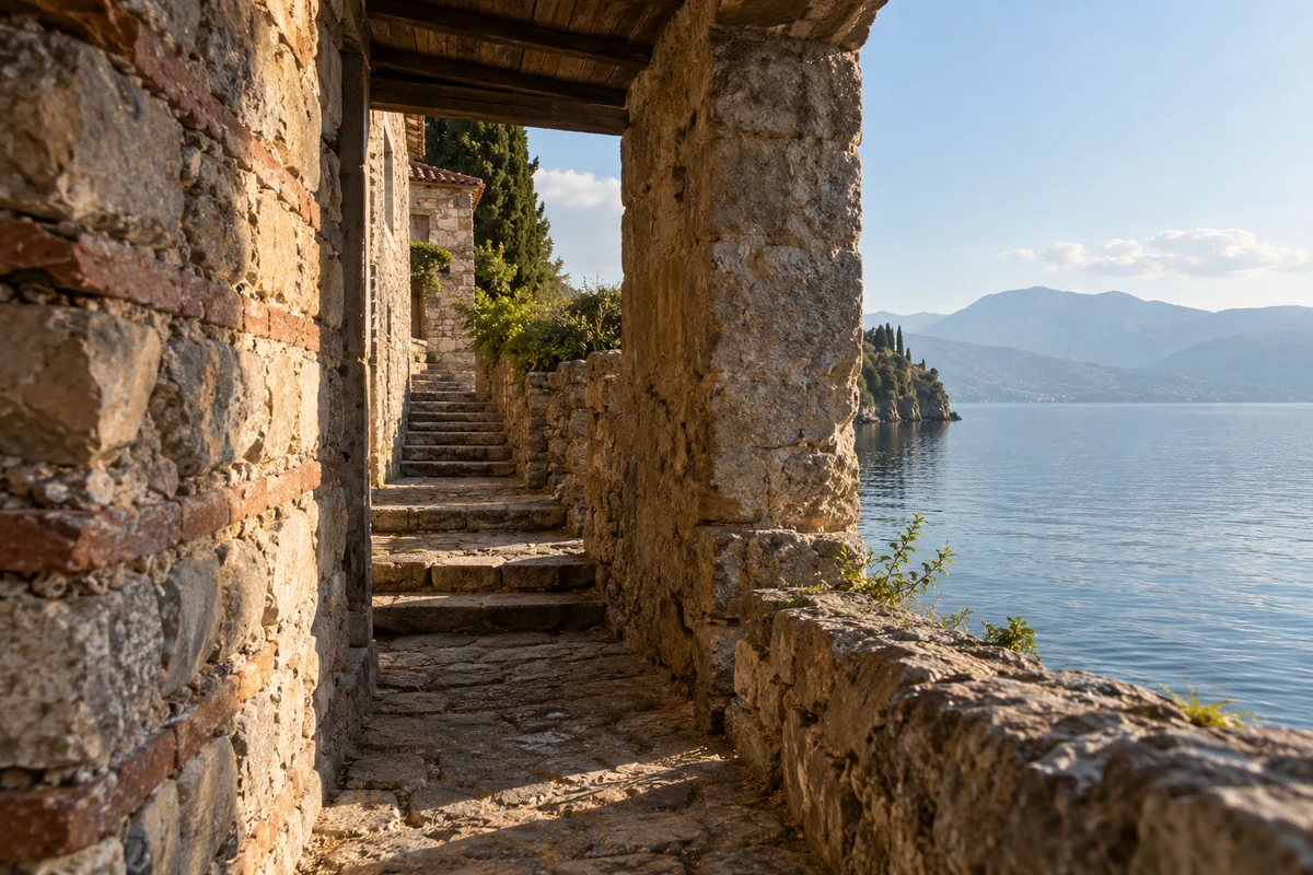 North Macedonia: an imagined spatial interpretation of lakeshore settlements & layered heritage.