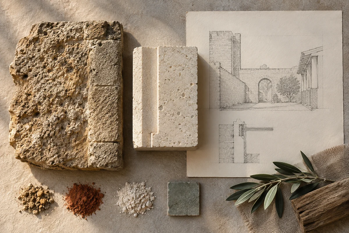 Northern Cyprus: a tabletop material and section study exploring fortified courtyards & shared conservation.