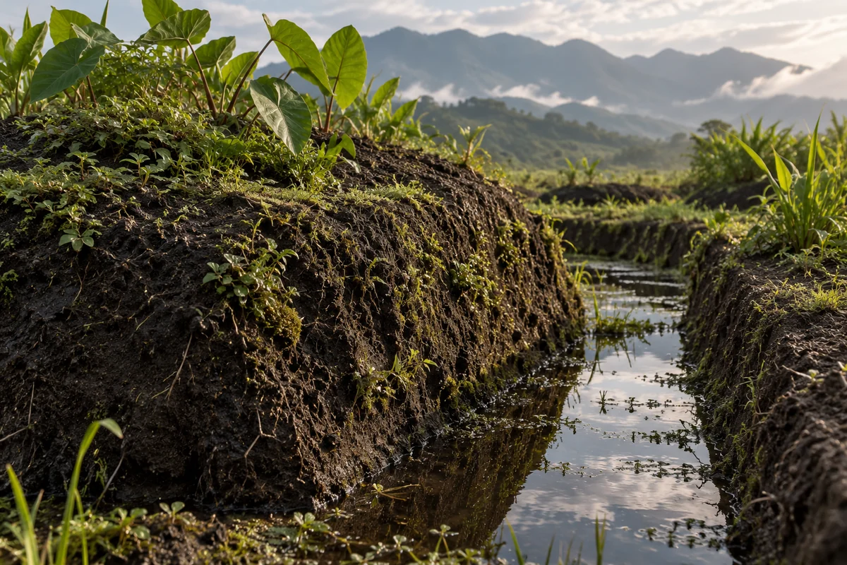 Papua New Guinea: an imagined spatial interpretation of cultivation mounds & drainage lines.