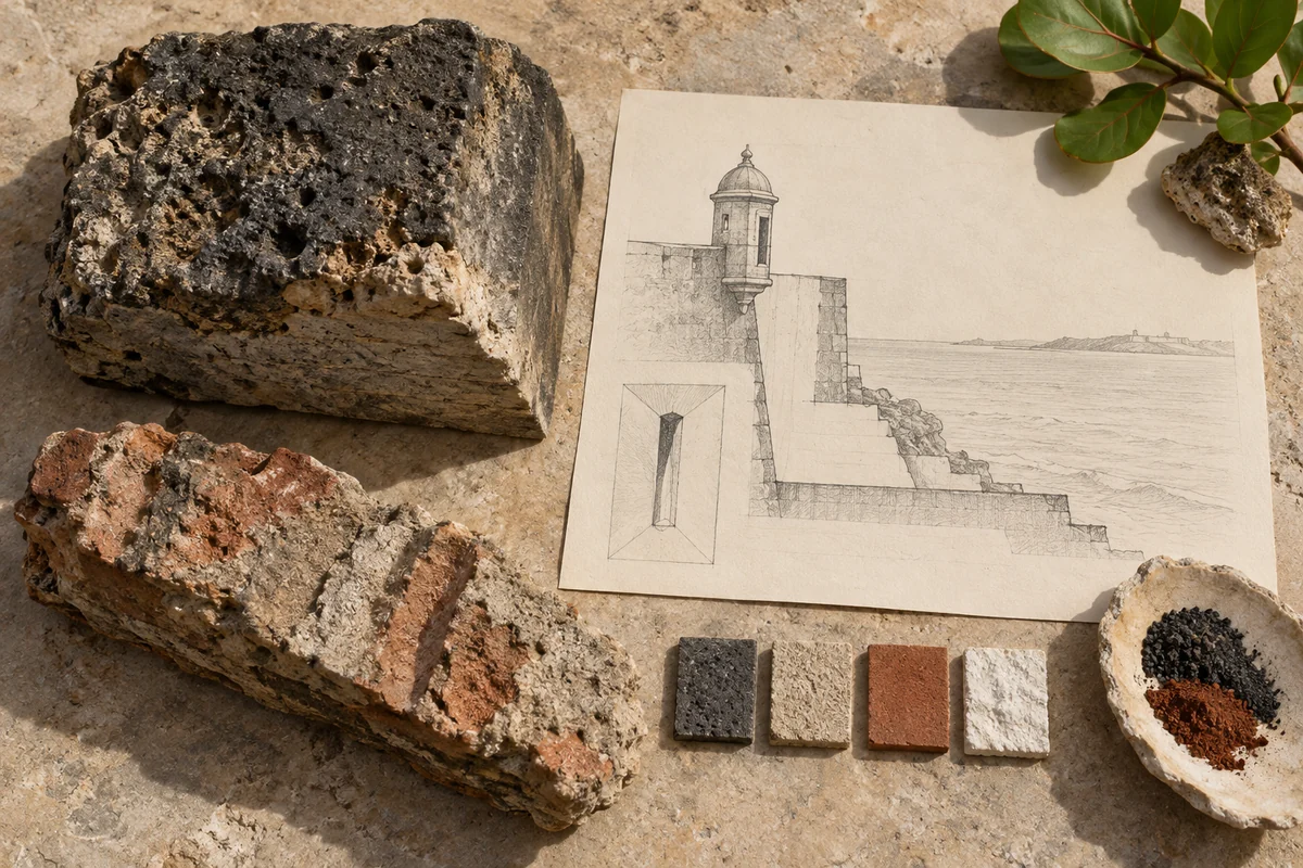 Puerto Rico: a tabletop material and section study exploring harbour walls & coastal defence.