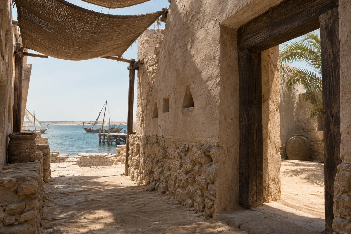 Qatar: an imagined spatial interpretation of courtyard remains & a trading harbour.