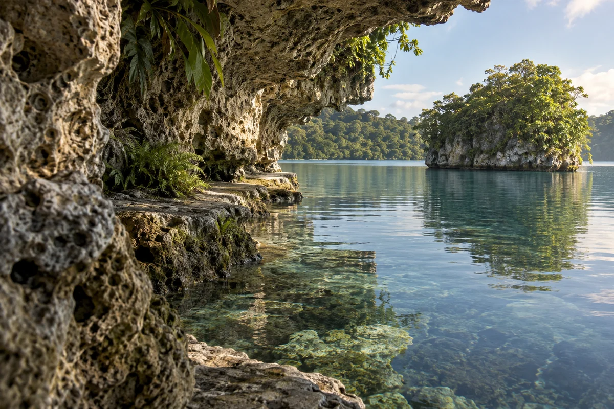 Solomon Islands: an imagined spatial interpretation of raised coral & a former lagoon.