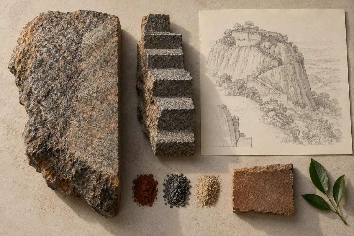 Sri Lanka: a tabletop material and section study exploring granite height & constructed ascent.