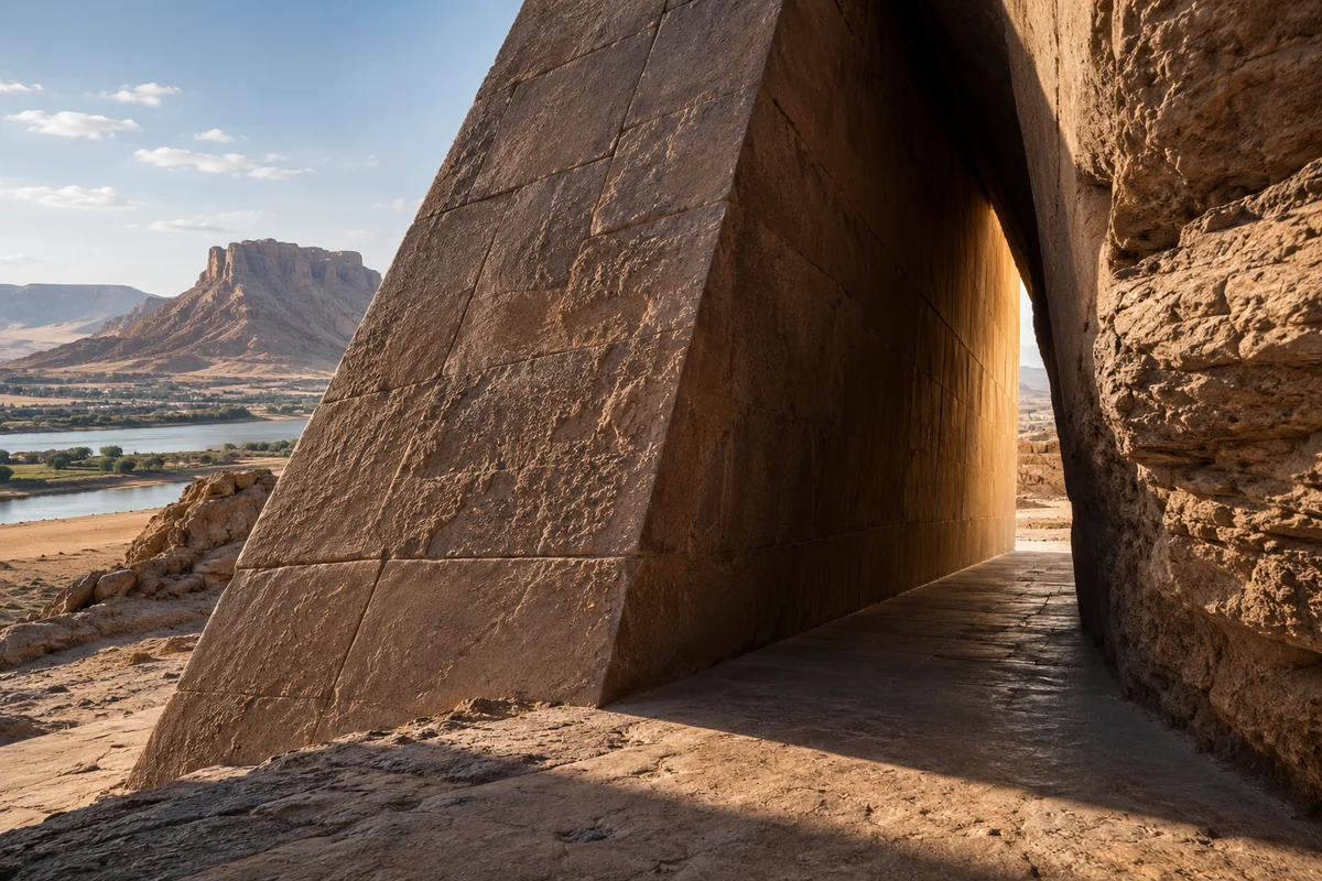 Sudan: an imagined spatial interpretation of pyramidal mass & sacred landscape.