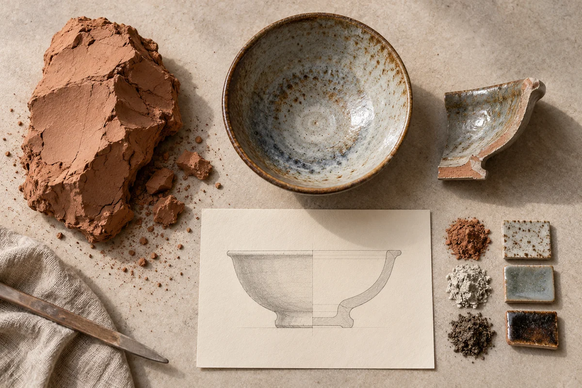 Taiwan: a tabletop material and section study exploring yingge clay & ceramic production.