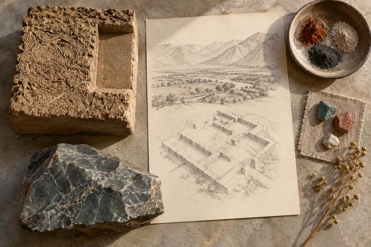 Tajikistan: a tabletop material and section study exploring early settlement & valley exchanges.