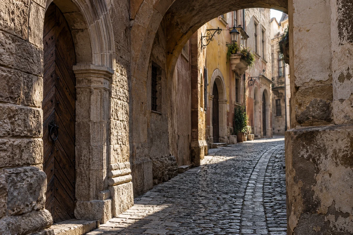 Ukraine: an imagined spatial interpretation of medieval streets & layered facades.