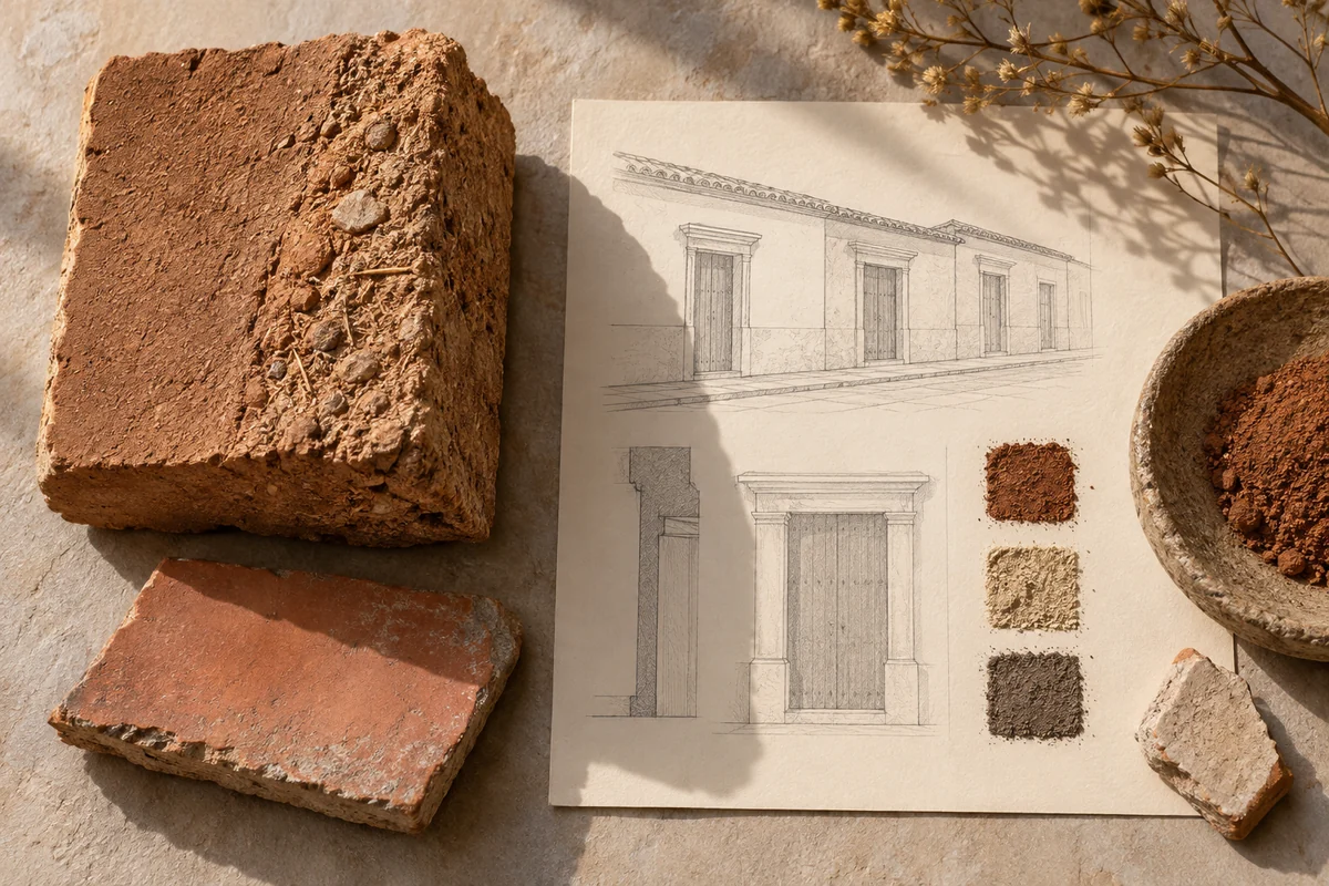 Venezuela: a tabletop material and section study exploring earthen walls & layered building traditions.