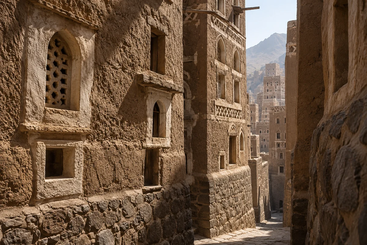 Yemen: an imagined spatial interpretation of earthen tower-houses & dense streets.